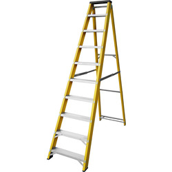 Lyte Ladders / Lyte Heavy Duty Fibreglass Swingback Step Ladder 10 Tread, Closed Length 2.29m