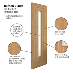 Hudson Clear Glazed Laminate Internal Door