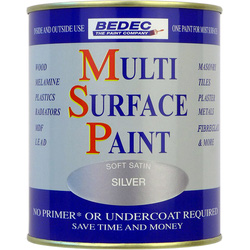 Bedec Multi Surface Paint Satin Silver 750ml