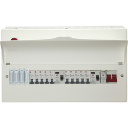 Wylex Wylex Metal Dual Type A RCD Consumer Unit + 10 MCBs + SPD 13 Way - 47826 - from Toolstation