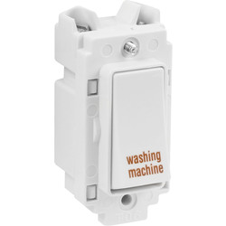 Crabtree Rockergrid 20A 1 Way DP Engraved Rockergrid Switch Module Washing Machine