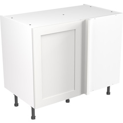 Kitchen Kit Flatpack Shaker Kitchen Cabinet Base Blind Corner Unit Ultra Matt White 1000mm