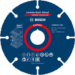 Bosch EXPERT Carbide Multi Material Cutting Disc 115 x 22.23mm