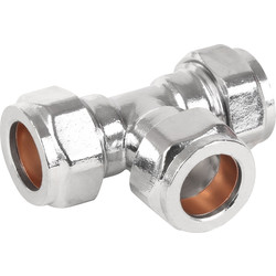 Made4Trade Made4Trade Compression Equal Tee Chrome Plated 15mm - 48646 - from Toolstation