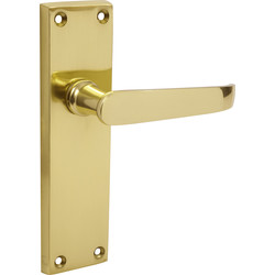 Unbranded Victorian Straight Door Handles Latch Brass - 48750 - from Toolstation