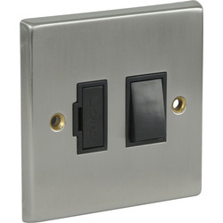 Axiom / Satin Chrome / Black Switched Spur 13A Switched Neon