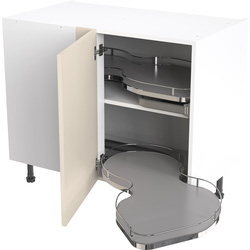 Kitchen Kit Ready Made Slab Kitchen Cabinet Pull Out Base Blind Corner Unit Ultra Matt Cashmere 1000mm Right Hand