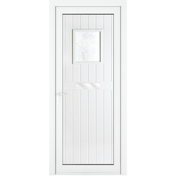 Crystal / Crystal uPVC Front Door Small square glass Chatsworth White Right Hand 920 x 2090mm Obscure Glass 920 x 2090 x 70