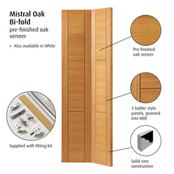 Mistral Oak Bi-fold Internal Door P/F