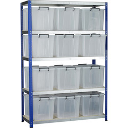 Eco 5 Tier Shelving Bay with Storage Containers 1800 x 1200 x 450mm
