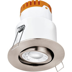 Enlite E8 Adjustable 8W Dimmable IP20 Fire Rated LED Downlight Satin Nickel 4000K 595lm