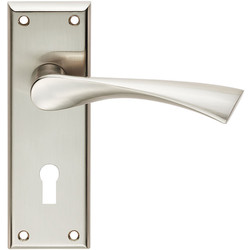 Serozzetta Serozzetta Venti Door Handles Lock Satin Nickel - 50142 - from Toolstation