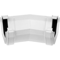 114mm Square Line Gutter Angle 150° White