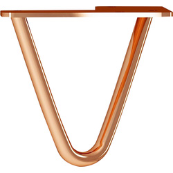 Rothley 2-Pin Hairpin Leg 100mm Polished Copper