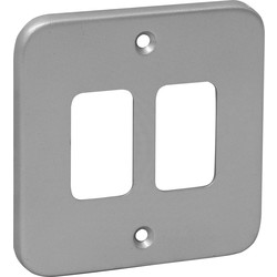 Grid Front Plate Metal 2 Gang