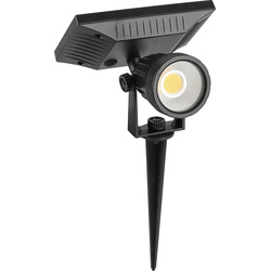 V-TAC 2W LED IP65 Solar Spike Light Black 40lm Warm White