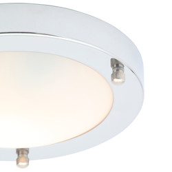 Delphi Chrome Flush LED Bathroom Ceiling Light IP44