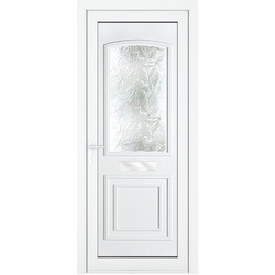 Crystal uPVC Front Door Two panel Large Glass Balmoral White Right Hand 920 x 2090mm Obscure Glass 920 x 2090 x 70