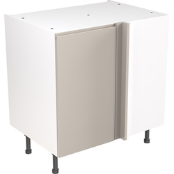 Kitchen Kit / Kitchen Kit Flatpack J-Pull Kitchen Cabinet Base Blind Corner Unit Super Gloss Light Grey 800mm