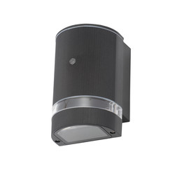Helios Up or Down Black Dusk to Dawn Photocell Wall Light IP44