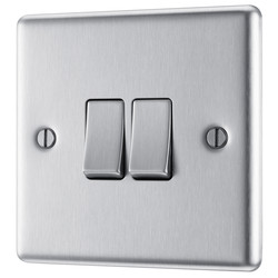 BG Brushed Steel 10A Switch