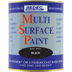 Bedec Bedec Multi Surface Paint Matt Black 750ml - 51700 - from Toolstation