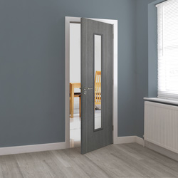 JB Kind Pintado Grey Clear Glazed Laminate Internal Door 35 X 1981 X 762mm - 51845 - from Toolstation