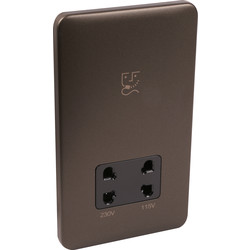Schneider Electric / Schneider Electric Lisse Mocha Bronze Screwless Shaver Socket Dual Voltage 115/230V
