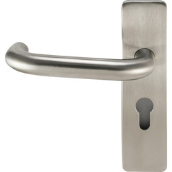 Eclipse Stainless Steel Round Bar Lever on Plate Euro Plate 175x44mm - 52533 - from Toolstation