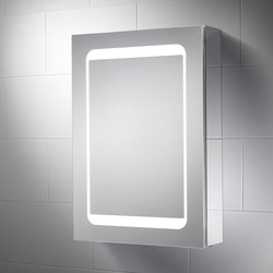 Sensio Belle LED Mirror Bathroom Cabinet Single Door With Shaver Socket Cool White 700 x 500mm