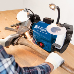 Scheppach BG200AL 550W 200mm Bench Grinder with White Stone