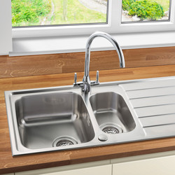 Stainless Steel Reversible Kitchen Sink & Drainer