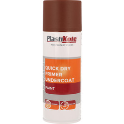 Plastikote Quick Dry Primer Undercoat Spray Paint 400ml Red Oxide