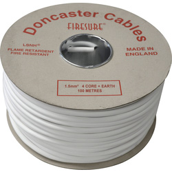 Doncaster Cables Firesure 500 1.5mm x 4 Core White Fire Cable + 50 DC34 White P Clips 100m - 53243 - from Toolstation