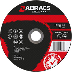 Abracs Abracs Trade Extra Thin INOX Cutting Disc 125mm x 1.0mm - 53277 - from Toolstation