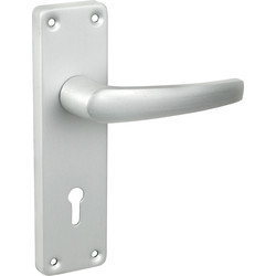 Hiatt / Contract Aluminium Door Handles Lock Satin