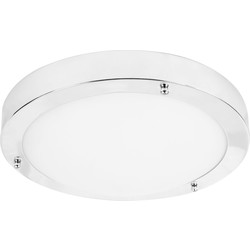 Unbranded LED 9W IP44 Glass Chrome Bathroom Fitting 545lm A+ - 53545 - from Toolstation