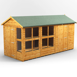 Power Apex Potting Shed Combi including 6ft Side Store 14' x 6'