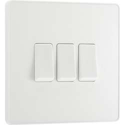 BG Evolve Pearlescent White (White Ins) Triple Light Switch, 20A 16Ax, 2 Way 