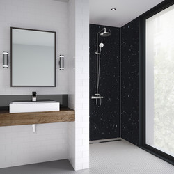 Mermaid Mermaid Graphite Sparkle Laminate Shower Wall Panel Tongue & Groove 2420mm x 585mm - 53952 - from Toolstation
