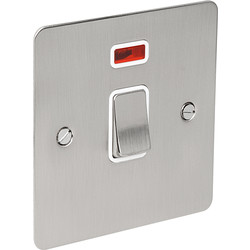 Axiom Flat Plate Satin Chrome DP Switch 20A 20A Neon - 54024 - from Toolstation