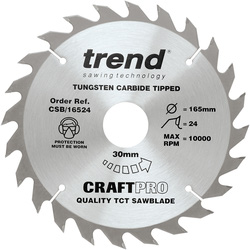 Trend CSB/16524 Craft Circular Saw Blade 165 x 24T x 30mm