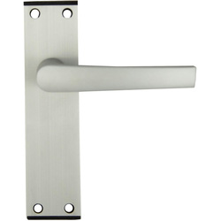 Lockworks / Lockworks Oxford Black End Cap Aluminium Door Handle Long Latch Satin