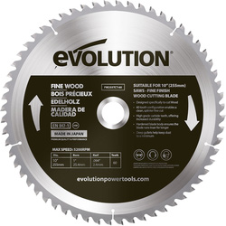Evolution Fine Wood Blade 255mm x 60T