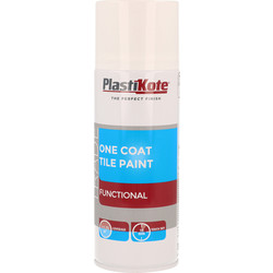 Plastikote / Plastikote One Coat Tile Spray Paint 400ml White