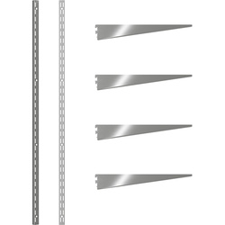 Rothley Krome Twin Slot Shelving Kit 1600mm Uprights (x2) & 370mm Brackets (x4)