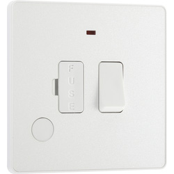 BG Evolve Pearlescent White (White Ins) Switched 13A Fused Connection Unit With Power Led Indicator, And Flex Outlet 