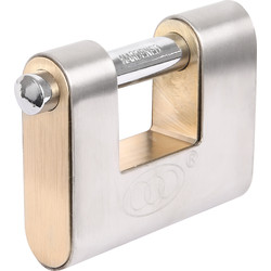 Tri-Circle Stainless Steel Armoured Shutter Padlock 90 x 12 x 21mm