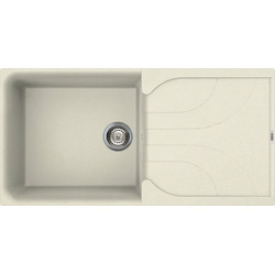Reginox Ego Reversible Composite Kitchen Sink & Drainer Single Bowl Cream