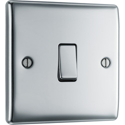 BG / BG Nexus Metal Polished Chrome Switch 20A 16AX Intermediate 1 Gang